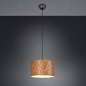 Reality Leuchten Viseća lampa Pardina, smeđa karirana/crna, Ø 40 cm, metalna, prigušiva, Smeđa / hrđa, Dnevni boravak/blagovaonica, Metal