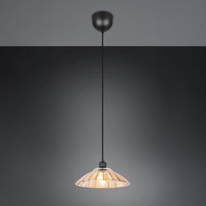 Reality Leuchten Eluna viseća lampa, jantarna/crna, Ø 30 cm, staklo/metal, 1 žarulja., prigušiva, Crno, Dnevni boravak/blagovaonica, Metal