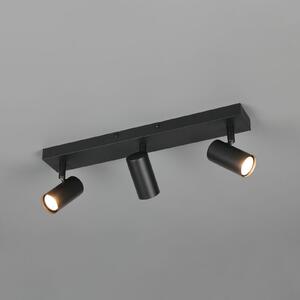 Reality Leuchten Taryn reflektor, mat crna, duljine 45 cm, 3 žarulje, Mini-GU10, prigušiva, Crno, Dnevni boravak/blagovaonica, Metal, Strop polukružni s prostorom