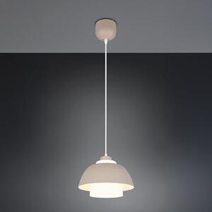 Reality Leuchten Tilos viseća svjetiljka, bež, Ø 30 cm, metal/staklo, E27, prigušiva, Bež, Dnevni boravak/blagovaonica, Metal