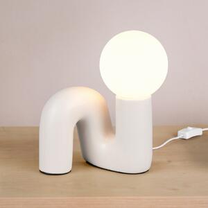 Reality Leuchten Quinn stolna lampa, svijetlosiva, visina 22 cm, keramika/staklo, G9, Sivo, Dnevni boravak/blagovaonica, Keramika