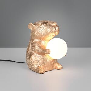 Reality Leuchten Capi stolna lampa, zlatne boje, visina 25 cm, smola, G9, Zlato / mjed, Dnevni boravak/blagovaonica, Plastika