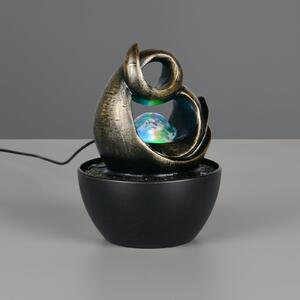 Reality Leuchten Luma LED stolna lampa, smeđa, visina 19 cm, smola, RGB USB, Smeđa / hrđa, Dnevni boravak/blagovaonica, Plastika