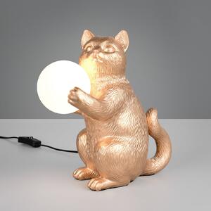 Reality Leuchten Gatio stolna lampa, zlatne boje, visina 30 cm, smola, G9, Zlato / mjed, Dnevni boravak/blagovaonica, Plastika