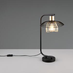 Reality Leuchten Lauris stolna lampa, mat crna, visina 44 cm, metalna, E27, Crno, Dnevni boravak/blagovaonica, Metal