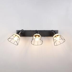 Reality Leuchten Stropna lampa Jerome, duljine 62 cm, 3 žarulje, mat crni metal, prigušiva, Crno, Dnevni boravak/blagovaonica, Metal, Strop s više plamena