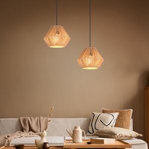 Reality Leuchten Viseća lampa Lucille, smeđa, Ø 20 cm, papirna pređa, E27, prigušiva, Smeđa / hrđa, Dnevni boravak/blagovaonica, Papirnati karton