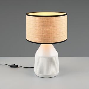 Reality Leuchten Stolna lampa Formentera, bijela/bež, visina 43 cm, keramika/papir, Bijela, Dnevni boravak/blagovaonica, Keramika