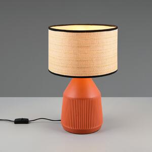 Reality Leuchten Stolna lampa Formentera, terakota/bež, 43 cm, keramika/papir, Smeđa / hrđa, Dnevni boravak/blagovaonica, Keramika