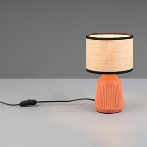 Reality Leuchten Stolna lampa Formentera, terakota/bež, 27 cm keramika/papir, Smeđa / hrđa, Dnevni boravak/blagovaonica, Keramika