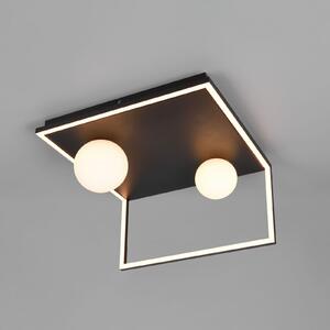 Trio Lighting Arola LED stropna svjetiljka, mat crna, širine 37 cm, metalna, prigušiva, Crno, Dnevni boravak/blagovaonica, Metal