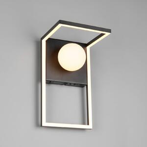 Trio Lighting Arola LED zidna svjetiljka, mat crna, širine 17 cm, metalna, prigušiva, Crno, Dnevni boravak/blagovaonica, Metal