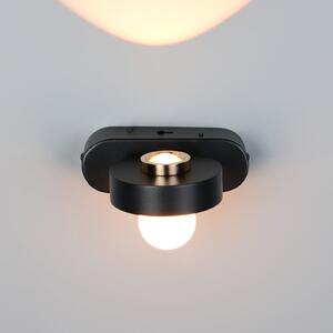 Trio Lighting LED zidna svjetiljka Arpino crna, projekcija 15 cm, metalna, 2 žarulje., prigušiva, Crno, Dnevni boravak/blagovaonica, Metal