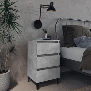 Noćni ormarić s metalnim nogama boja betona 40 x 35 x 69 cm - Beton siva 1