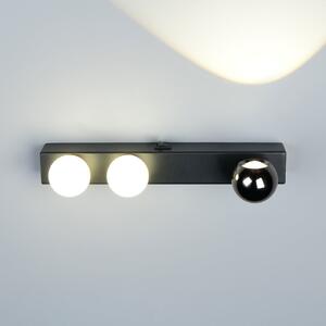 Trio Lighting LED zidna svjetiljka Arpino crna, širina 30 cm, metalna, 3 žarulje., prigušiva, Crno, Dnevni boravak/blagovaonica, Metal