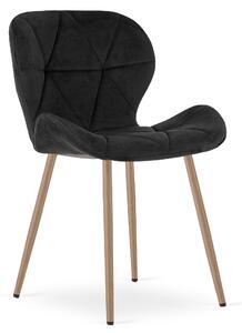 Blagovaonska stolica MANGO VELVET, crna
