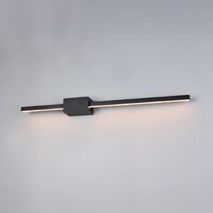 Trio Lighting Cassino LED zidna svjetiljka, mat crna, širine 70 cm, metalna, prigušiva, Crno, Dnevni boravak/blagovaonica, Metal