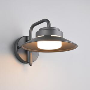 Trio Lighting Atrato vanjska zidna svjetiljka, antracit, Ø 20 cm, metal, prigušiva, Crno, Aluminij