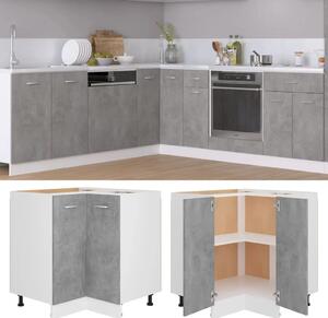 Kutni donji ormarić Lyon Betonsko sivi 75 5x75 5x81 5 cm Konstruirano drvo - Beton siva 1 x kutni donji ormarić (2 vrata) 75 5