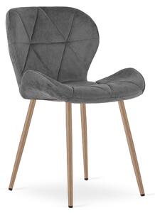Blagovaonska stolica MANGO VELVET, tamno siva