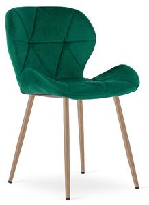 Blagovaonska stolica MANGO VELVET, zelena