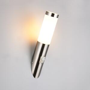 Trio Lighting Trioto vanjska zidna svjetiljka, boje nikla, nehrđajući čelik 39 cm, senzor, Metalik, Nehrđajući čelik