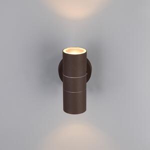 Trio Lighting Vanjska zidna lampa Turia, boje hrđe, visine 16 cm, metalna, prigušiva, Smeđa / hrđa, Aluminij