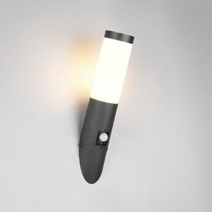 Trio Lighting Trioto vanjska zidna svjetiljka, mat crna, nehrđajući čelik 39 cm, senzor, Crno, Nehrđajući čelik