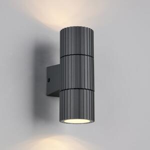 Trio Lighting Parana vanjska zidna lampa, antracit, visina 16 cm, metalna, 2 žarulje., prigušiva, Crno, Aluminij