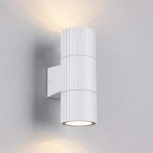 Trio Lighting Parana vanjska zidna lampa, mat bijela, visina 16 cm, metalna, 2 žarulje., prigušiva, Bijela, Aluminij