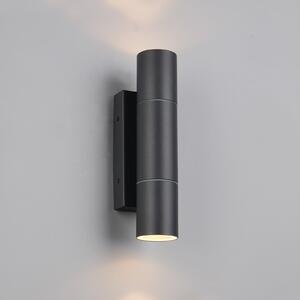 Trio Lighting Yamuna vanjska zidna svjetiljka, antracit, visina 23 cm, metal, IP65, prigušiva, Crno, Aluminij