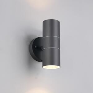 Trio Lighting Vanjska zidna lampa Turia, antracit, visina 16 cm, metal, prigušiva, Crno, Aluminij
