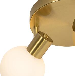 Stropni reflektor zlatni s opalnim staklom 3 svjetla podesiva - Anouk