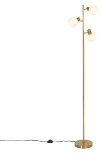 Podna lampa zlatna s opalnim staklom, 3 svjetla podesiva - Anouk