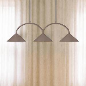 Globen Lighting viseća lampa CURVE, duljina 95 cm, smeđa, 3 žarulje., prigušiva, Smeđa / hrđa, Dnevni boravak/blagovaonica, Metal