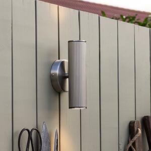 Globen Lighting Hubble zidna svjetiljka, čelik, visina 21 cm, IP44, prigušiva, Metalik, Dnevni boravak/blagovaonica, Aluminij