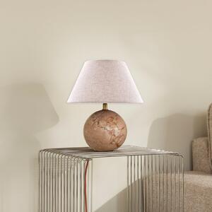 Globen Lighting Castello stolna lampa, ružičasta/bež, visina 28 cm, Bež, Dnevni boravak/blagovaonica, Tkanina / tekstil