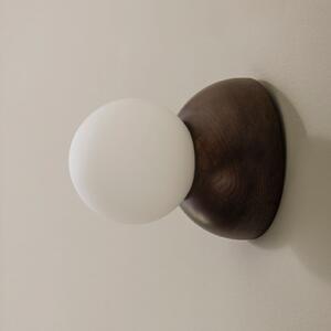 Globen Lighting zidna svjetiljka Torrano, smeđa, Ø 13 cm, IP44, prigušiva, Smeđa / hrđa, Dnevni boravak/blagovaonica, Drvo, Metak