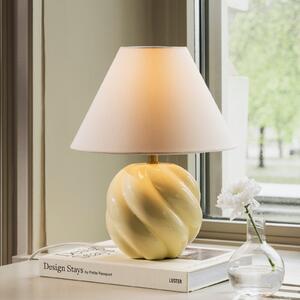Globen Lighting DAHLIA stolna lampa, bež/žuta, visina 31 cm, Bež, Dnevni boravak/blagovaonica, Tkanina / tekstil