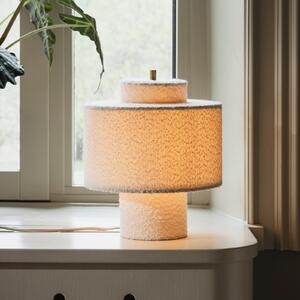 Globen Lighting Noah stolna lampa, bijela, visina 31 cm, tekstil, Bijela, Dnevni boravak/blagovaonica, Tkanina / tekstil, Stojeći kišobran za stol