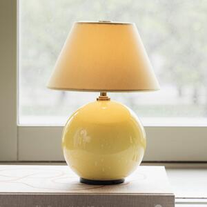Globen Lighting Punjiva stolna lampa IRIS, žuta/žuta, visina 23 cm, prigušiva, Žuta, Dnevni boravak/blagovaonica, Tkanina / tekstil