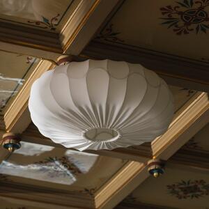 Globen Lighting stropna svjetiljka BLADVERK, bijela, Ø 50 cm, tekstil, prigušiva, Bijela, Dnevni boravak/blagovaonica, Tkanina / tekstil