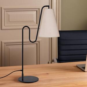 Globen Lighting Stolna lampa Lou, crno/bijela, visina 55 cm, Bijela, Dnevni boravak/blagovaonica, Tkanina / tekstil