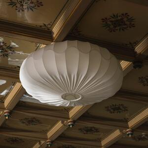 Globen Lighting stropna svjetiljka BLADVERK, bijela, Ø 70 cm, tekstil, prigušiva, Bijela, Dnevni boravak/blagovaonica, Tkanina / tekstil