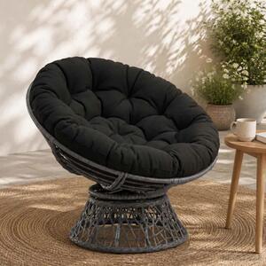 Papasan jastučić VIANEN 100% poliester Crna Ø 100 x 12 cm - Crna 100 x 100 x 12 cm