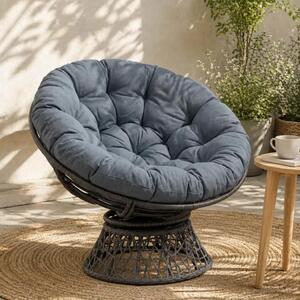 Papasan jastučić VIANEN 100% poliester Plava Ø 100 x 12 cm - Plava 100 x 100 x 12 cm