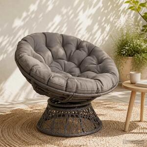 Papasan jastučić VIANEN 100% poliester Siva Ø 100 x 12 cm - Siva 100 x 100 x 12 cm