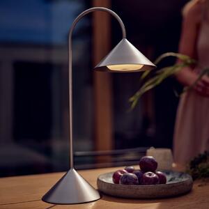 FRANDSEN LED stolna lampa na baterije s hvataljkom, nehrđajući čelik, visina 47, prigušiva, Metalik, Nehrđajući čelik