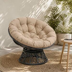 Papasan jastučić VIANEN 100% poliester Pijesak Ø 100 x 12 cm - Pijesak 100 x 100 x 12 cm