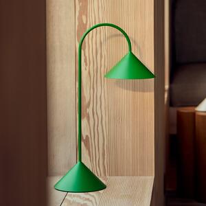 FRANDSEN LED stolna lampa na baterije Grasp, zelena, visina 47 cm, prigušiva, Zelena, Metal